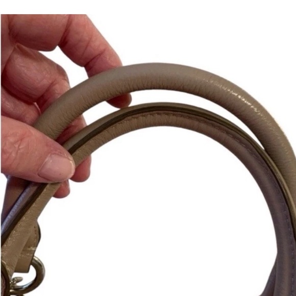 COACH Signature Satin Finish Taupe Handbag - Picture 6 of 7